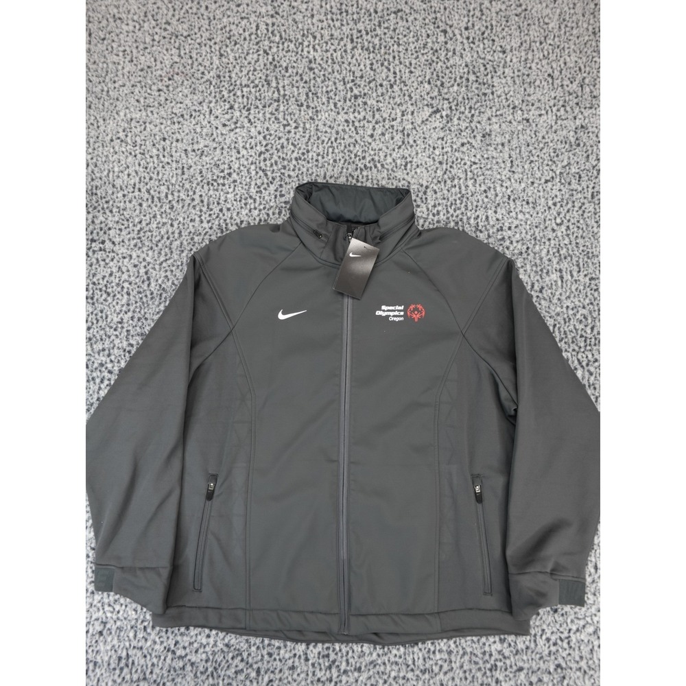 Nike Special Olympics Oregon Full Zip Softshell Jacket Gray Mens‎ Size XL NWT